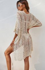 Crochet Knitted Tassel Tie Kimono Beachwear - 808Lush