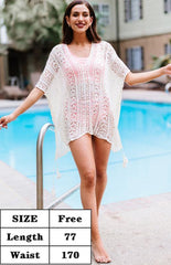 Crochet Knitted Tassel Tie Kimono Beachwear - 808Lush