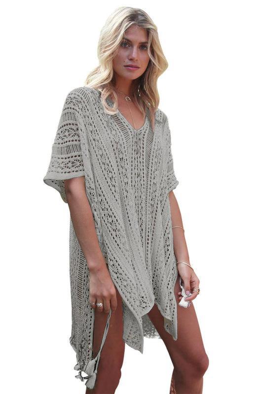 Crochet Knitted Tassel Tie Kimono Beachwear - 808Lush