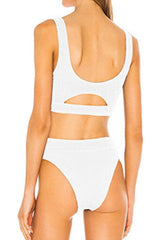 Women's Cutout Solid Color Split Swimsuit - 808Lush