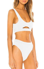 Women's Cutout Solid Color Split Swimsuit - 808Lush