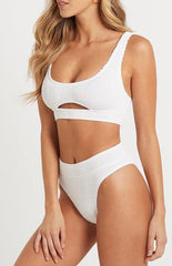 Women's Cutout Solid Color Split Swimsuit - 808Lush