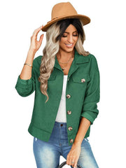 Women's fashion versatile jacket corduroy jacket - 808Lush