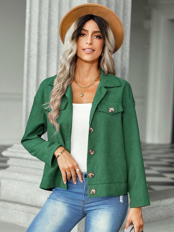 Women's fashion versatile jacket corduroy jacket - 808Lush