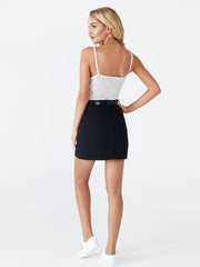 Women's black ripped half body bag hip denim skirt - 808Lush