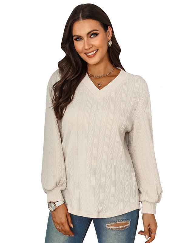 Women's fashion jacquard sweater top - 808Lush