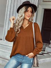 Women's fashion jacquard sweater top - 808Lush