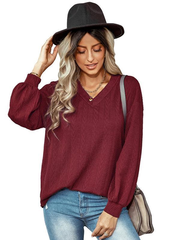 Women's fashion jacquard sweater top - 808Lush