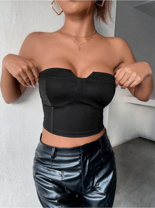 Women's sexy backless shoulder strap tube top top - 808Lush