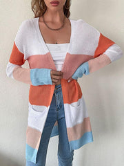 long-sleeved color-blocking sweater