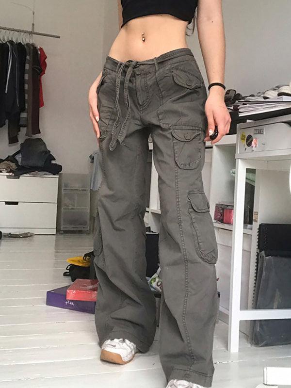 Women's Casual Vintage Workwear Wide Leg Loose Straight Jeans - 808Lush