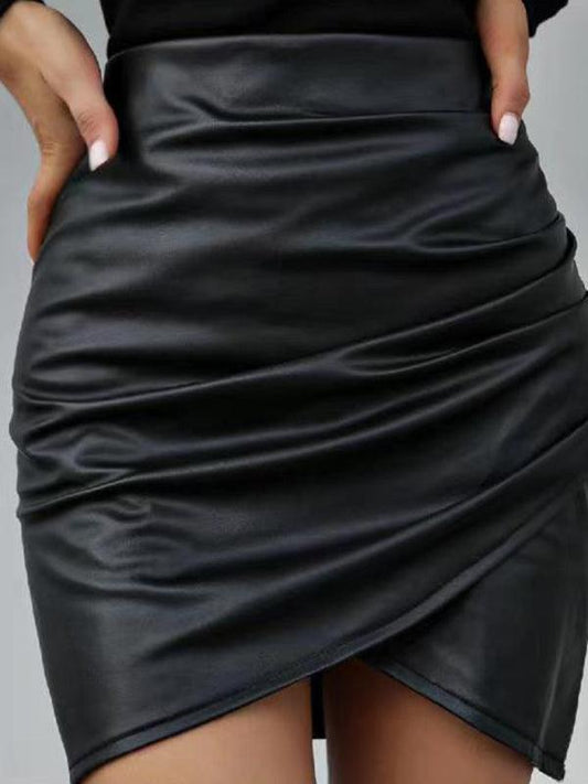elastic black irregular sexy waist skirt - 808Lush