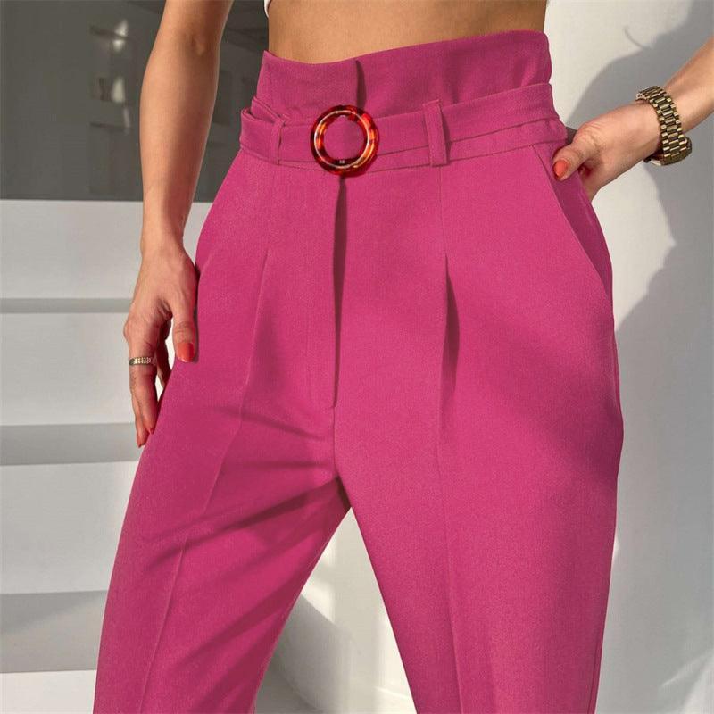 Small feet slit suit pants nine-point pants ladies women's pants commuting trousers - 808Lush