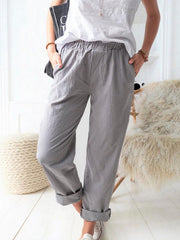 casual elastic high waist straight trousers women - 808Lush