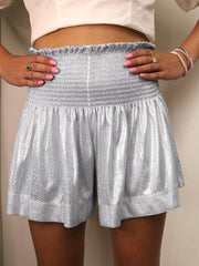 Casual Sports Women's Shorts Loose Elastic Waist Drape Glitter Pants - 808Lush