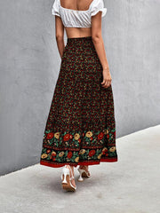 casual holiday high waist floral long skirt - 808Lush