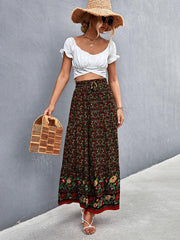 casual holiday high waist floral long skirt - 808Lush