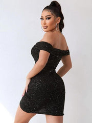 Sexy v-neck one-shoulder party dress - 808Lush