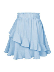 Women's Irregular solid color ruffle skirt - 808Lush