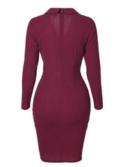 Ladies Elegant Slim Suit Collar Dress - 808Lush