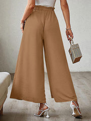 bow loose high waist pleated wide leg pants with belt pants - 808Lush