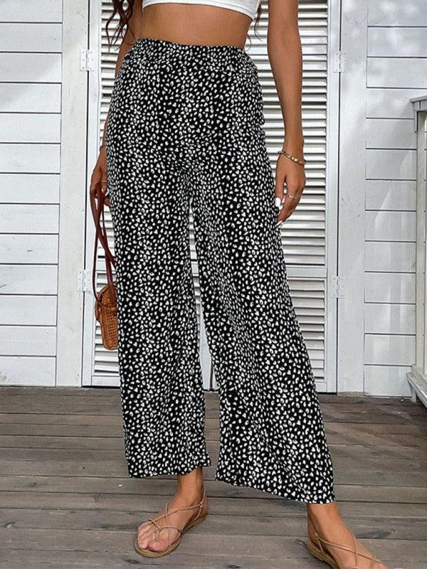 Women's Woven Fashion Casual Leopard Print Casual Wide-leg Pants - 808Lush