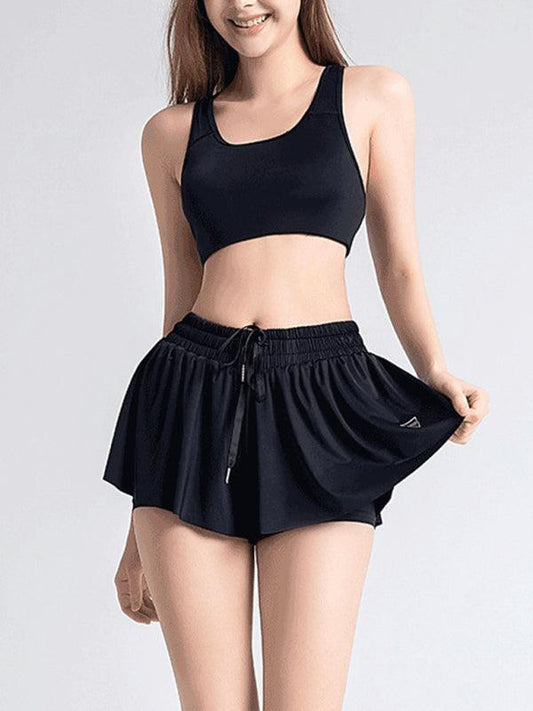 2 in 1 Shorts Yoga Clothes Running Fitness Sports Tennis Skirt Pants Large Size Sports Shorts - 808Lush