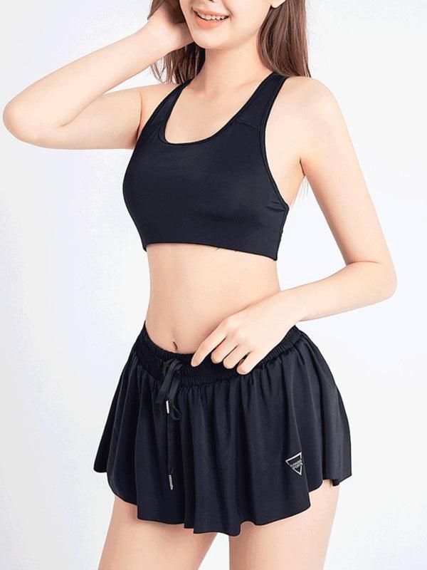 2 in 1 Shorts Yoga Clothes Running Fitness Sports Tennis Skirt Pants Large Size Sports Shorts - 808Lush