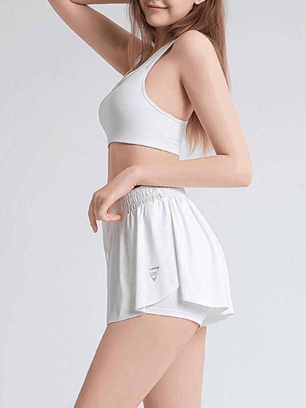 2 in 1 Shorts Yoga Clothes Running Fitness Sports Tennis Skirt Pants Large Size Sports Shorts - 808Lush