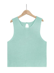 Women's Solid Color Casual Knit Button Vest