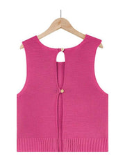 Women's Solid Color Casual Knit Button Vest