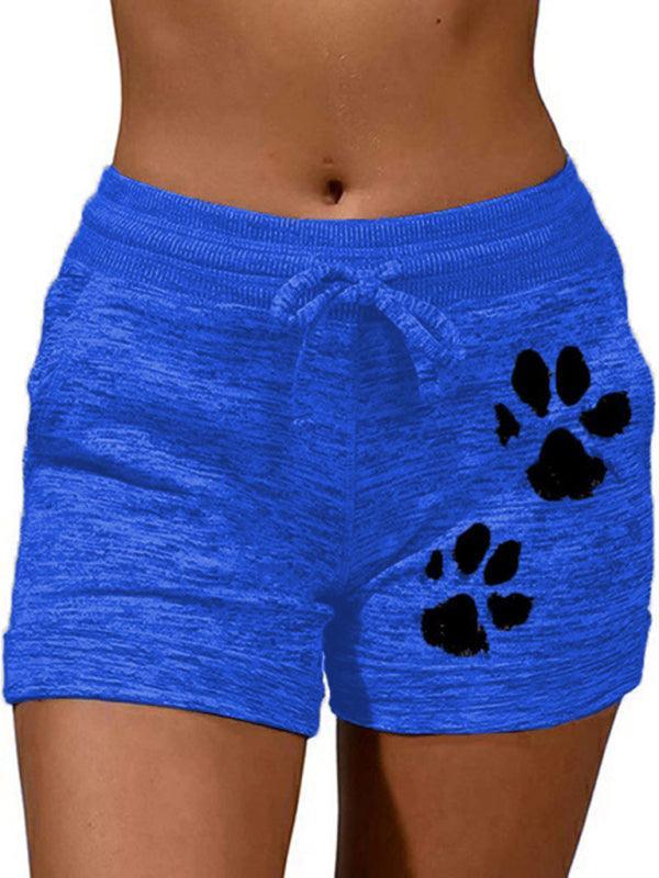 Women's printed bottoming quick-drying shorts yoga pants casual sports waist elastic shorts - 808Lush