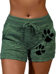 Women's printed bottoming quick-drying shorts yoga pants casual sports waist elastic shorts - 808Lush