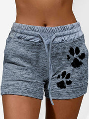 Women's printed bottoming quick-drying shorts yoga pants casual sports waist elastic shorts - 808Lush