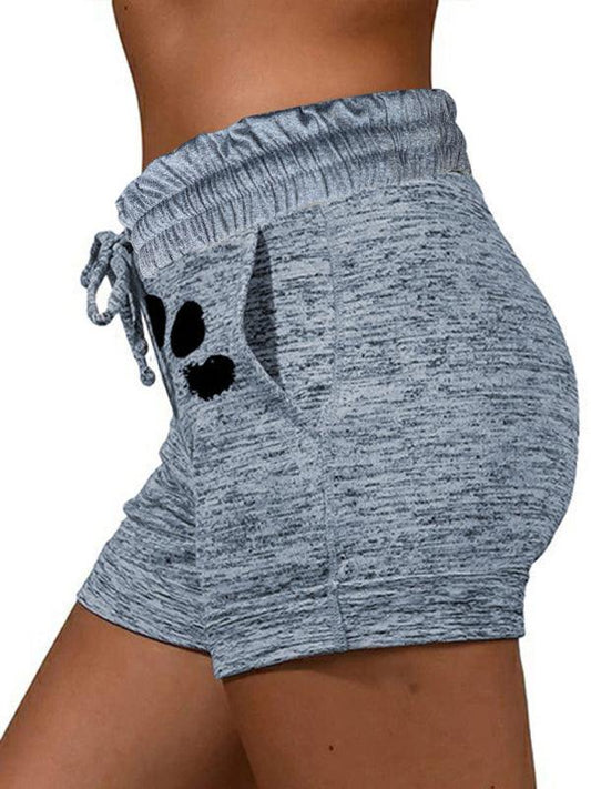 Women's printed bottoming quick-drying shorts yoga pants casual sports waist elastic shorts - 808Lush