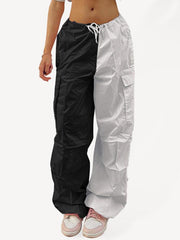 Women's High Waist Wide Leg Loose Tether Straight Leg Cargo Pants - 808Lush