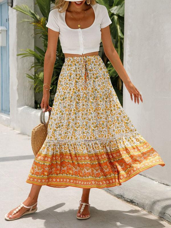 Maxi Cotton Bohemian Beach Resort Skirt - 808Lush