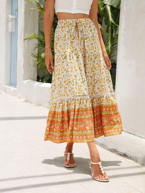 Maxi Cotton Bohemian Beach Resort Skirt - 808Lush