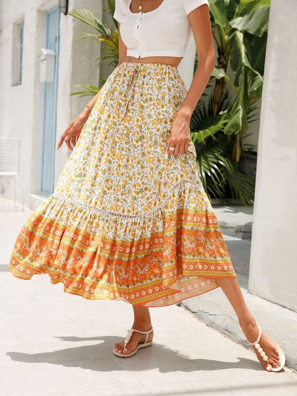 Maxi Cotton Bohemian Beach Resort Skirt - 808Lush