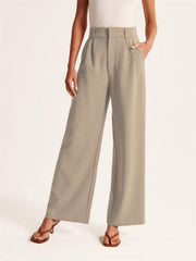 Women's high waist wide-leg pants with matching belt wide-leg casual suit pants - 808Lush