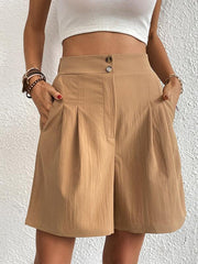 Loose Casual Ladies High Waist Wide Leg Shorts - 808Lush