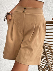 Loose Casual Ladies High Waist Wide Leg Shorts - 808Lush