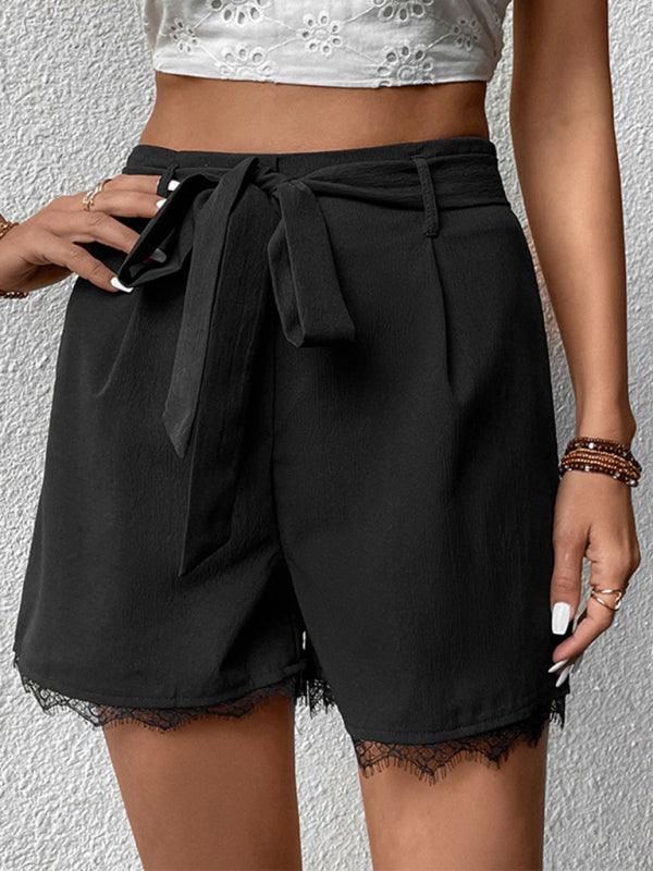 Loose Pants Casual Women's Lace Up High Waist Wide Leg Shorts - 808Lush