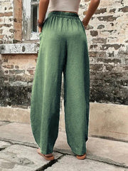 Women's Pants Solid Color Pocket Women's Casual Pants Elastic Pants Trousers - 808Lush