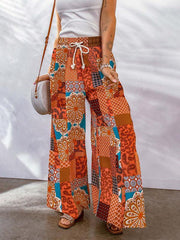 Loose Floral Colorblock Casual Pants - 808Lush