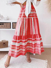 Women's Ethnic Style Irregular Stripe Printed Skirt - 808Lush