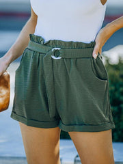 Women's Casual Pocket Belt Loose Straight Leg Shorts - 808Lush