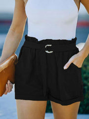 Women's Casual Pocket Belt Loose Straight Leg Shorts - 808Lush