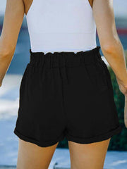 Women's Casual Pocket Belt Loose Straight Leg Shorts - 808Lush