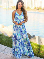 Women's Sling Print Beach Dress